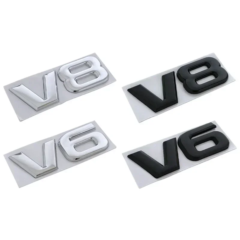 3d Metal V6 V8 Logo Rear Trunk Tailgate Fender Emblem Badge Sticker for Toyota Highlander