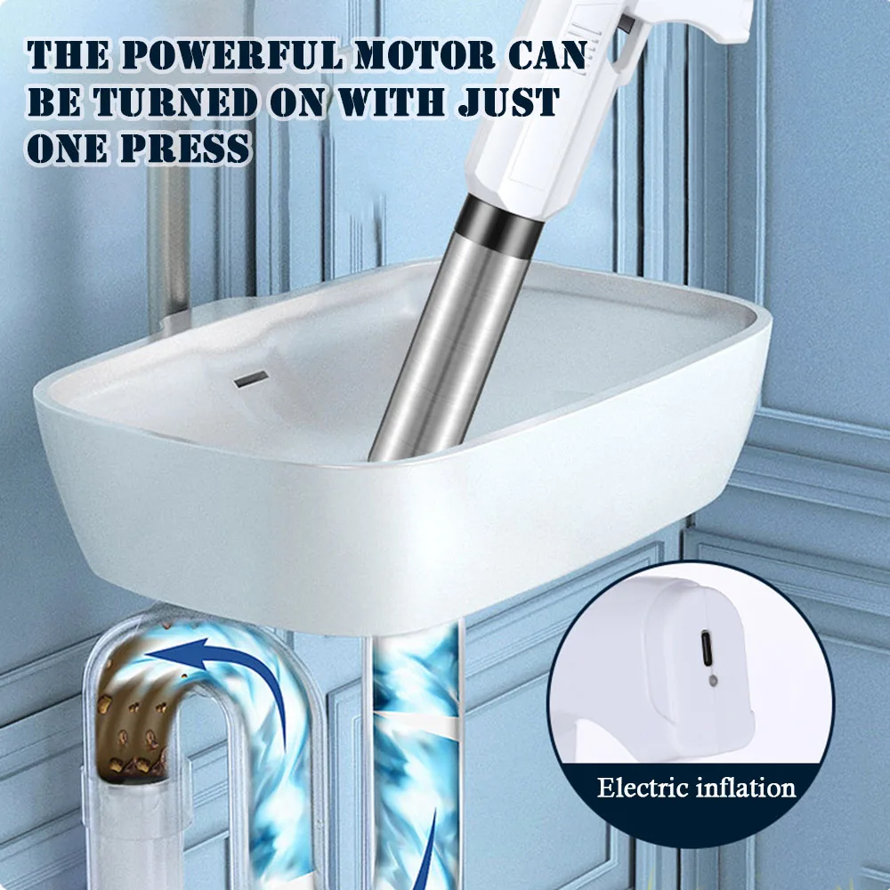 

Powerful Electric Toilet Plunger Shock Wave Unblocker Anti-Splash Sewer Drain Pneumatic Pipe Dredging Tool For Blocking Unblock