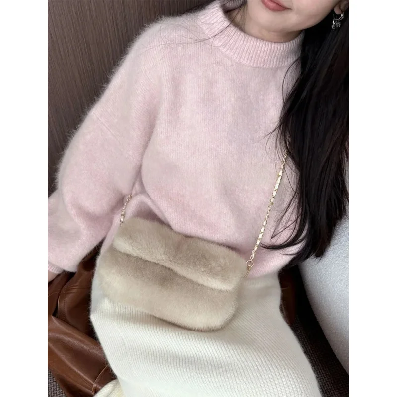 New Mink Fur Women'S Bag Plush Bags Women Winter Fluffy Crossbody Luxury Handbag Designers Bags For Woman Furry Shoulder Bag