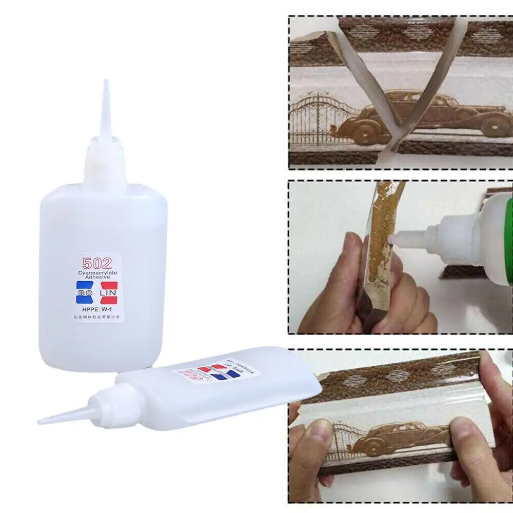 

1pc 502 Super Glue Instant Quick Dry Cyanoacrylate Strong Adhesive Quick Bond Leather Rubber Metal Office Supplies Fast Glue