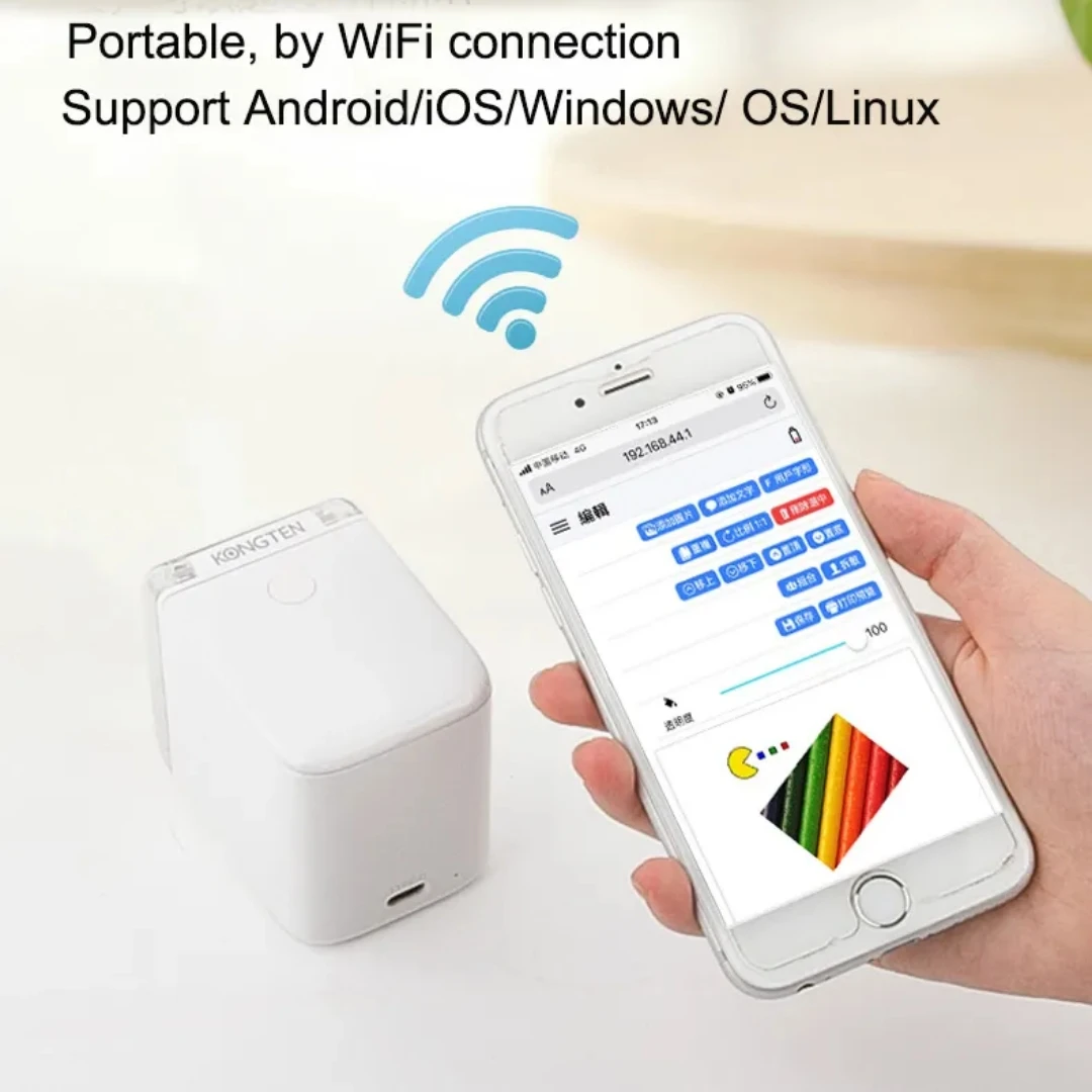 Handheld printer, full-color multi material personalized DIY portable mini inkjet printer