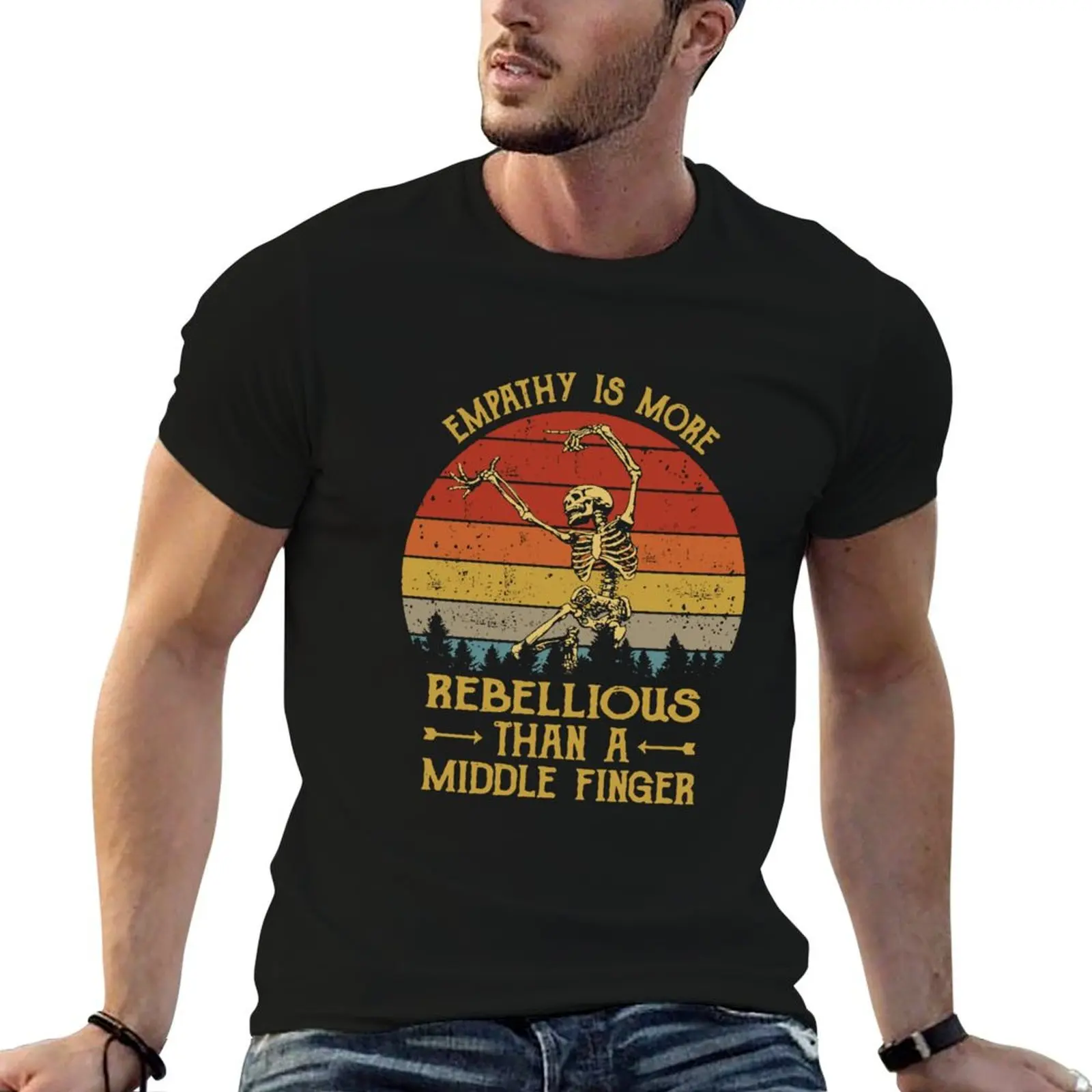 T-shirt vintage imprimé « Empathy Is More Rebellious Than A Middle Finger » pour homme