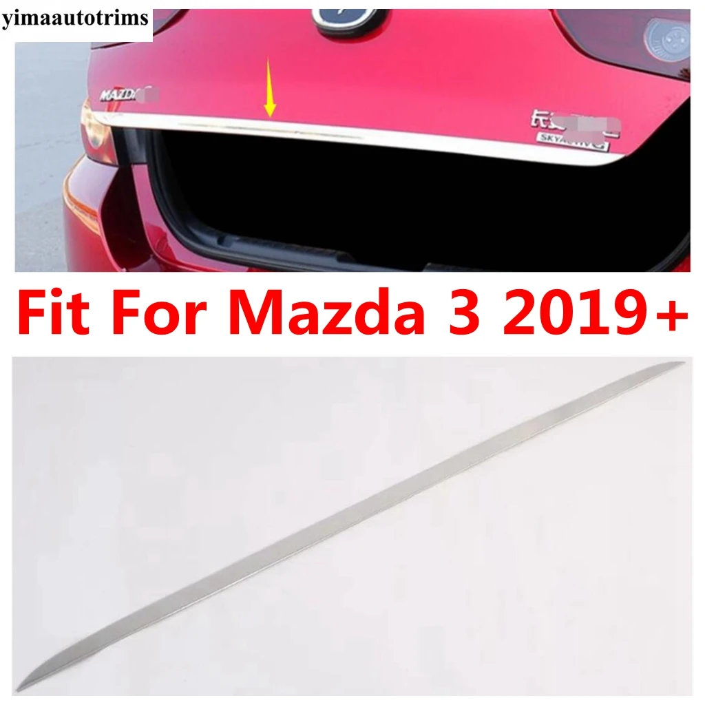 

For Mazda 3 2019 - 2025 Car Rear Trunk Tail Gate Tailgate Door Handle Strip Garnish Decor Cover Trim Stainless Steel Accessories