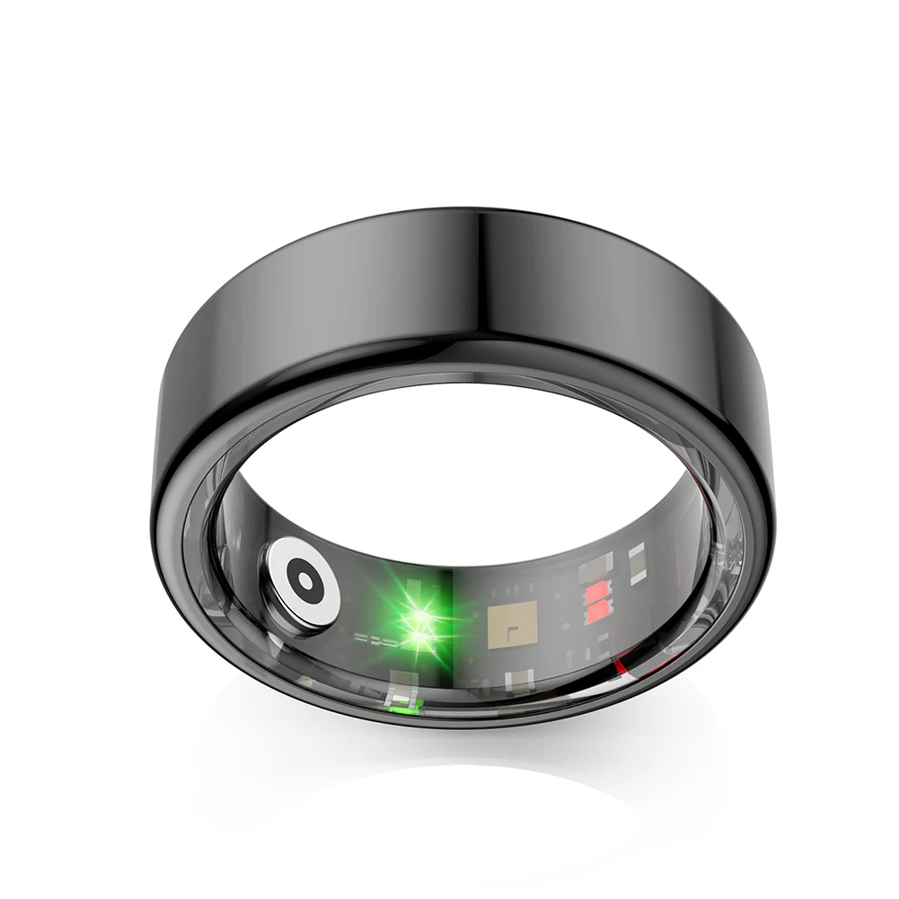 R02 Smart Ring Health Tracker 5.0 متوافق مع بلوتوث IP68 و5ATM مقاوم للماء أوضاع رياضية متعددة يمكن ارتداؤها لنظام Android وIOS