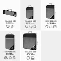 5 Pieces Travel Organizer Bag Set Clothes Compression Cubes For Plane Travel Essentials Storage Bags Suitcase Mesh Packing Cubes 4