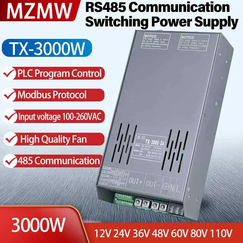 mzmw fonte de alimentacao do interruptor partilha atual rs485 controle de comunicacao 3000w pfc 12v 15v 24v 36v 48v 60v 110v 150v 100260vca 01