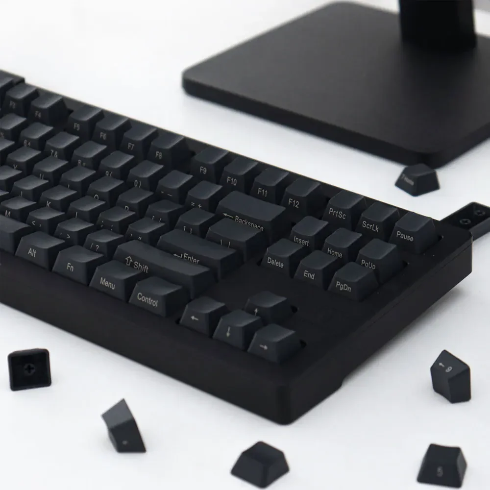 Imagem -03 - Side-word Keycaps para Teclado Mecânico Tema de Carbono Preto Altura Oem Pbt Sublimação Térmica 61 68 75 87 104 108