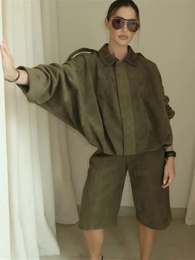 Damska kurtka jesienna z imitacji aksamitu, styl casual, rękaw nietoperz, wysoka jakość, teksturowany kołnierz, zapinana na zamek, długa kurtka zimowa...