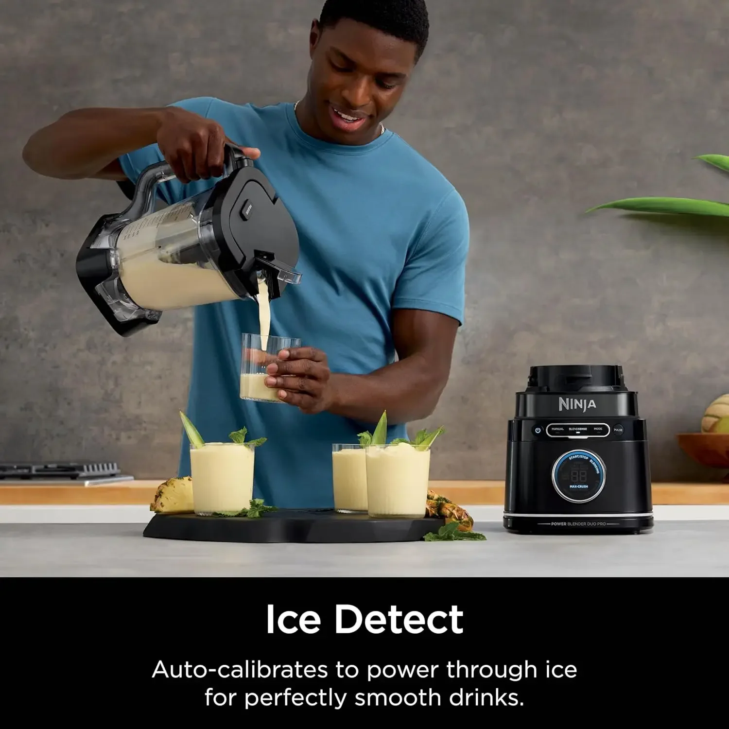 Detect Power Blender Pro + خدمة شخصية فردية، تقنية BlendSense، للعصائر والطعام والمزيد، كونترتو المطبخ المدمج