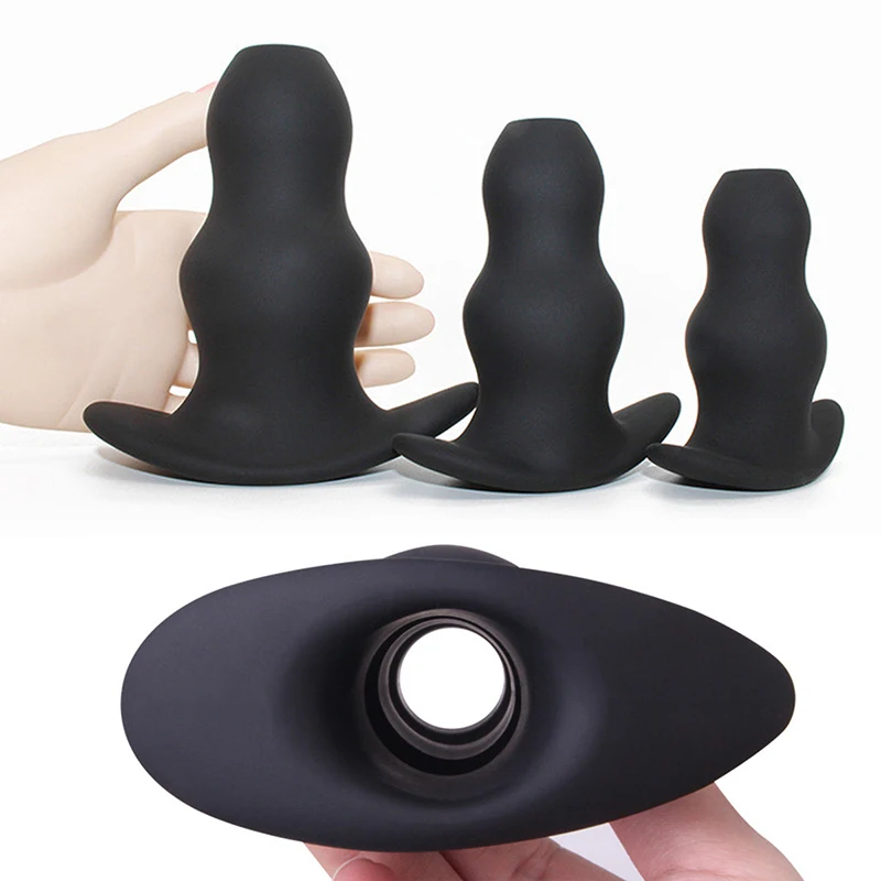 3 Sizes Hollow Anal​ Plug Silicone Butt Plug Soft Speculum Prostate Massager Sex Toys For Woman Men Anal Dilator Sex Products