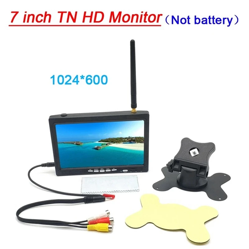 New 5.8G 48CH 7 Inch TN FPV Monitor 1024x600 TFT LCD Screen DC 7-16V for RC Transmitter & RC Drone