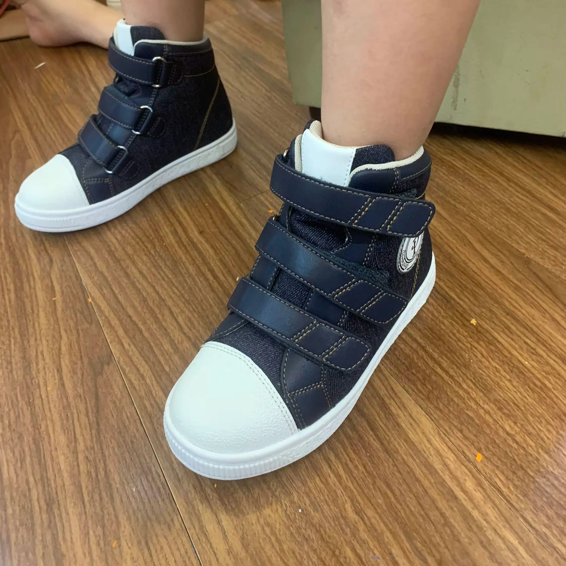 Princepard Denim Kids Casual Shoes Children Orthopedic Sneaker with Corrective Insoles for Flat Foot Valgus