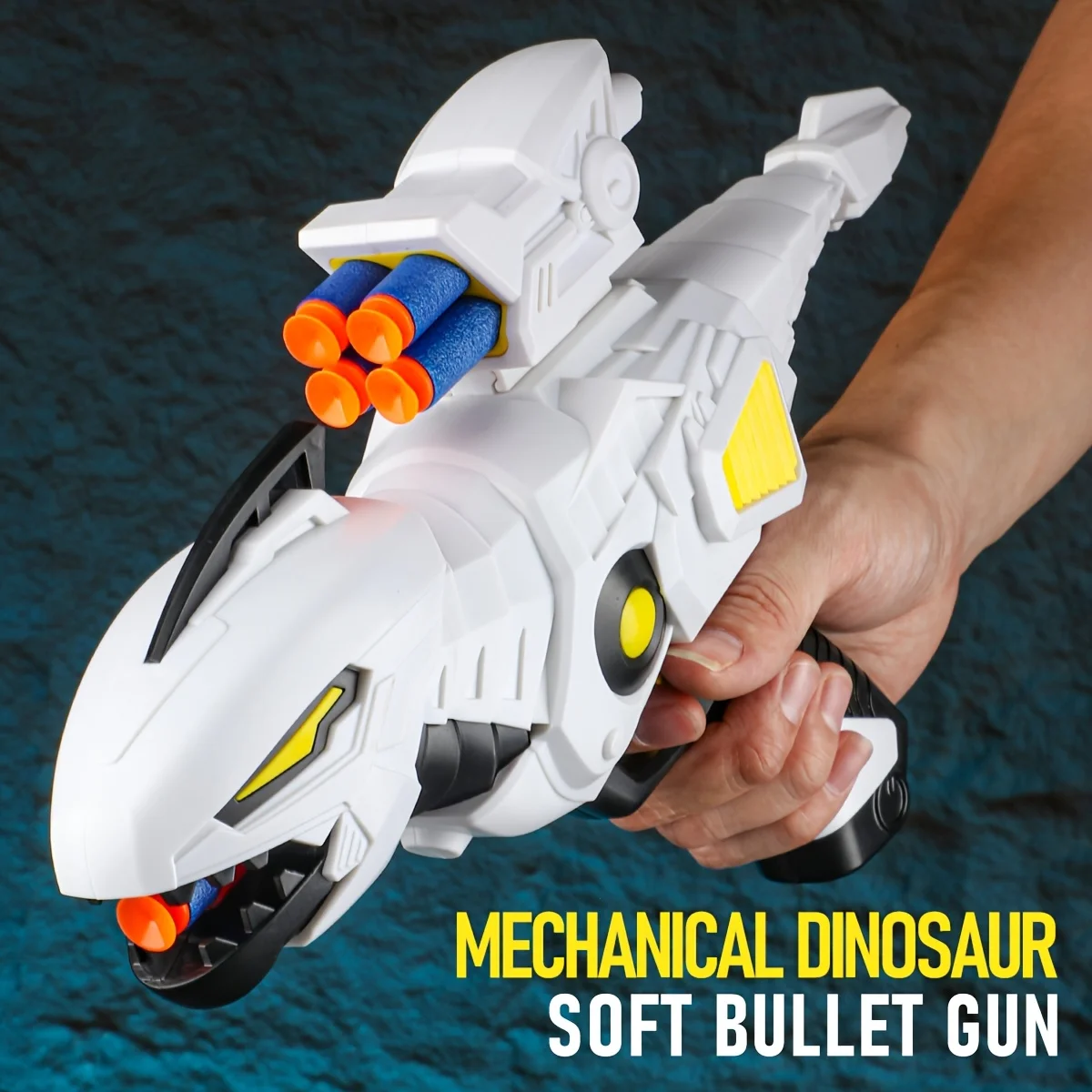 

Manual Mechanical Dinosaur Model Launcher Includes 10 Soft Darts Suitable for Individual Or Team Play Perfect for Indoor Outdoor