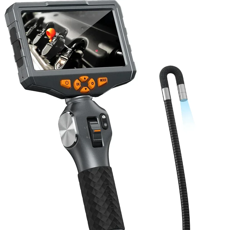 Teslong TD500 Articulating Borescope 1080P 5 Inch IPS Two Way 360° Steering Endoscope Video Inspection Camera with WIFI