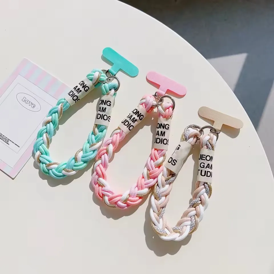 

Short Hand Wrist Strap Colorful Accessories for Mobile Phone Color Collision Lanyard Wristband Hanging Rope for Cell Phone Case