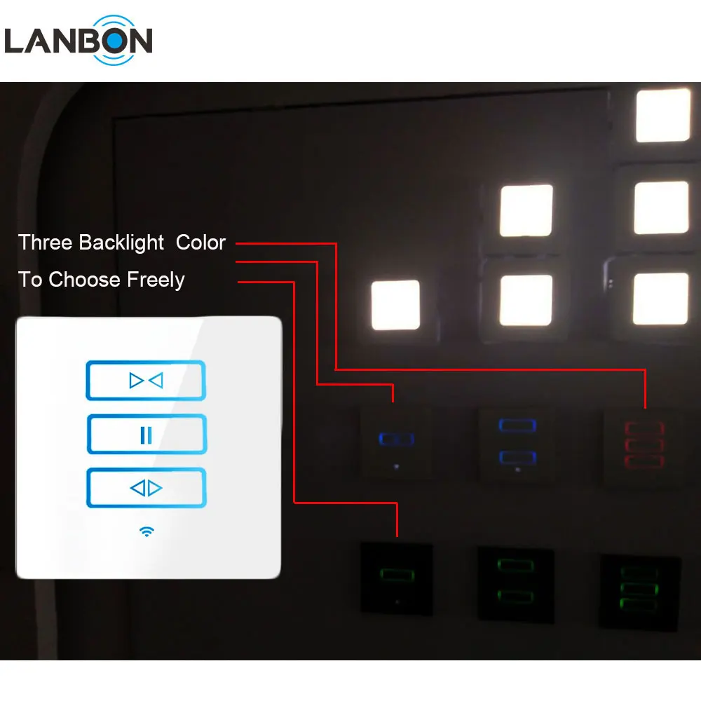 WiFi制御スマートホーム窓カーテン壁スイッチ電話リモートコントロールワイヤレスローラーシャッタータッチスイッチ