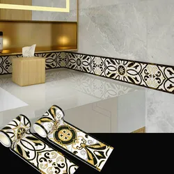 5M/roll Waterproof Waist Lines Self Adhesive Wall Skirting Border Sticker for Living room Bathroom Kitchen Floor Wall Decoration
