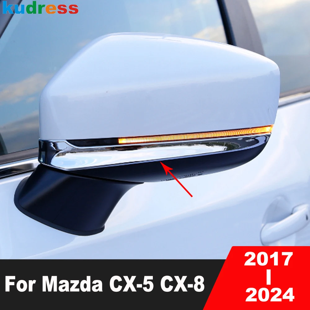 

Rearview Mirror Cover Trim For Mazda CX-5 CX5 KF CX-8 CX8 2017-2023 2024 Chrome Car Side Wing Mirrors Molding Strip Accessories