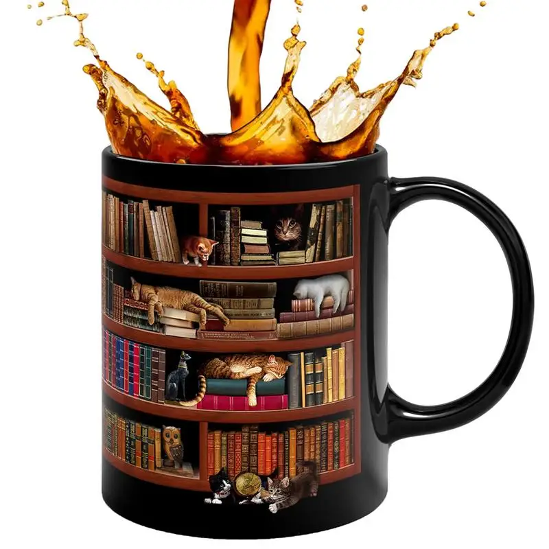 3D Bookshelf Mug Bookshelf Cat Design Book Mug Book Club Cup Multi-purpose  Creative Mugs Coffee Mugs Birthday Christmas Gifts