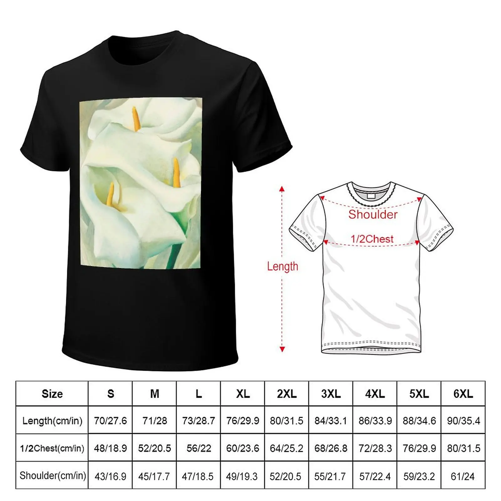 Georgia O'keeffe Calla Lillies T-Shirt t shirt custom print T-Shirt