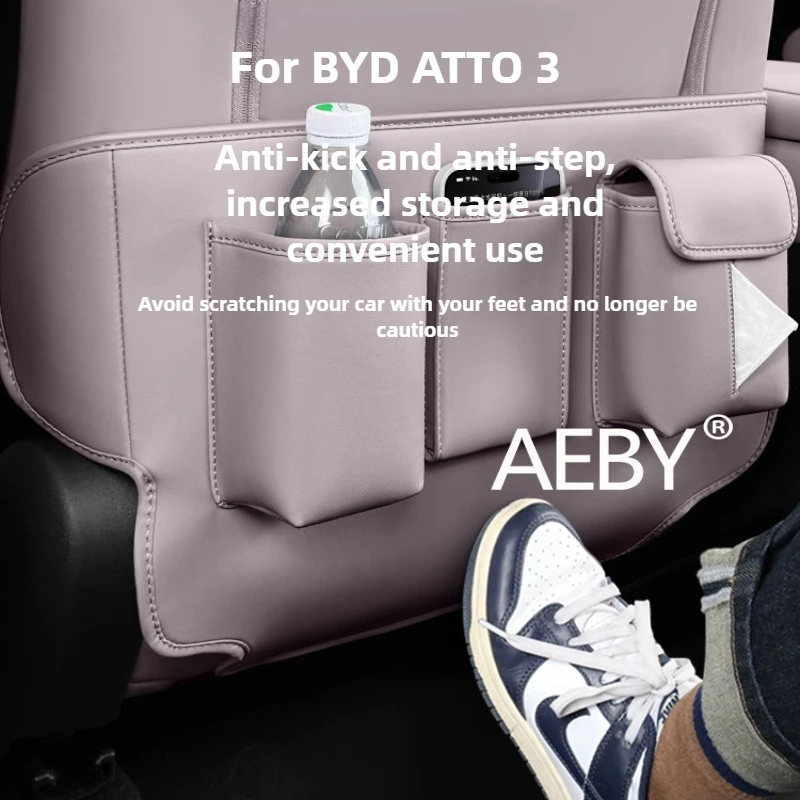 

AEBY For BYD ATTO 3 Smart Driving Edition 2022-2025 Kids Proof Backrest Protector Car Interior Set,Anti-Scratch Kick Pad