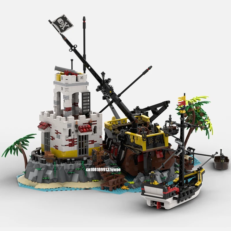 NEW 2683PCS medieval Pirate Series Shipwreck on Sabre Island model DIY creative ideas child Toy Gift building blocks MOC-10320