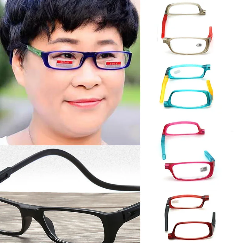 

Folding Magnetic Reading Glasses eyeglass frame with magnet Men with Anti Blue Light Computer Glasses Clear Frame for Women TR90