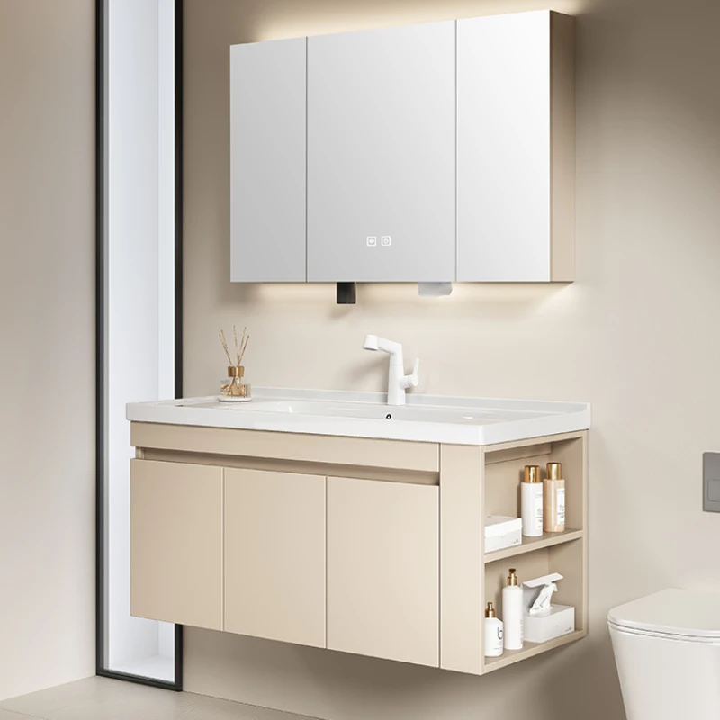 Cabinet With Mirror for Bathroom Storage Multifunction Home Furniture Narrow Towel Locker Wall Pharmacy Plastic Wardrobe Wooden