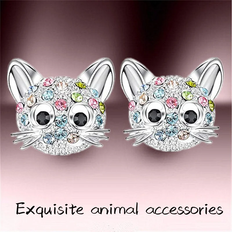 Cute Cat Lovely Animal Earrings for Women Engagement Wedding Earrings Party Valentines Day Gift DesignerJewelry Pendientes Mujer