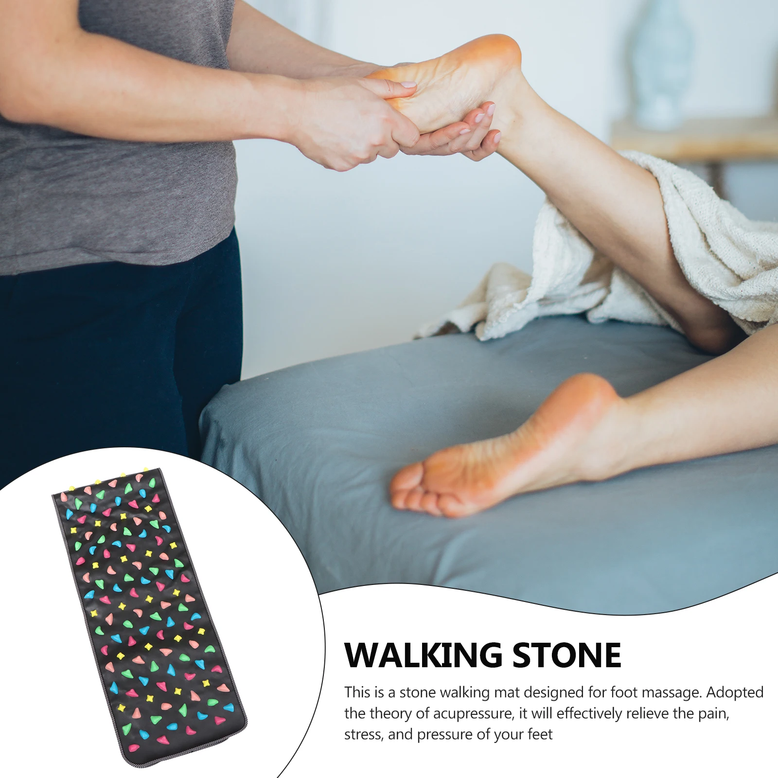 

Foot Massage Acupressure Stone Walk Pad Reflexology Pain Relief Foldable Portable Massage Tools Accessories Foot Relax Mat