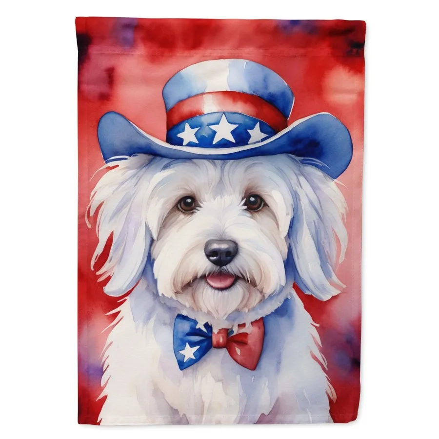 

Coton de Tulear Patriotic American Garden Flag Mailbox Flag Drative Yard Flag Banner Outside Patio Artwork Yard Flower Beds Gar