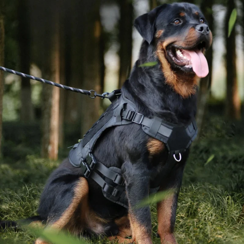 Large Dog Tactical Chest Strap Retractable Big Dogs Harness Collar for Dogs Tactical Pitbull Clothes Chest for Dog Accessories