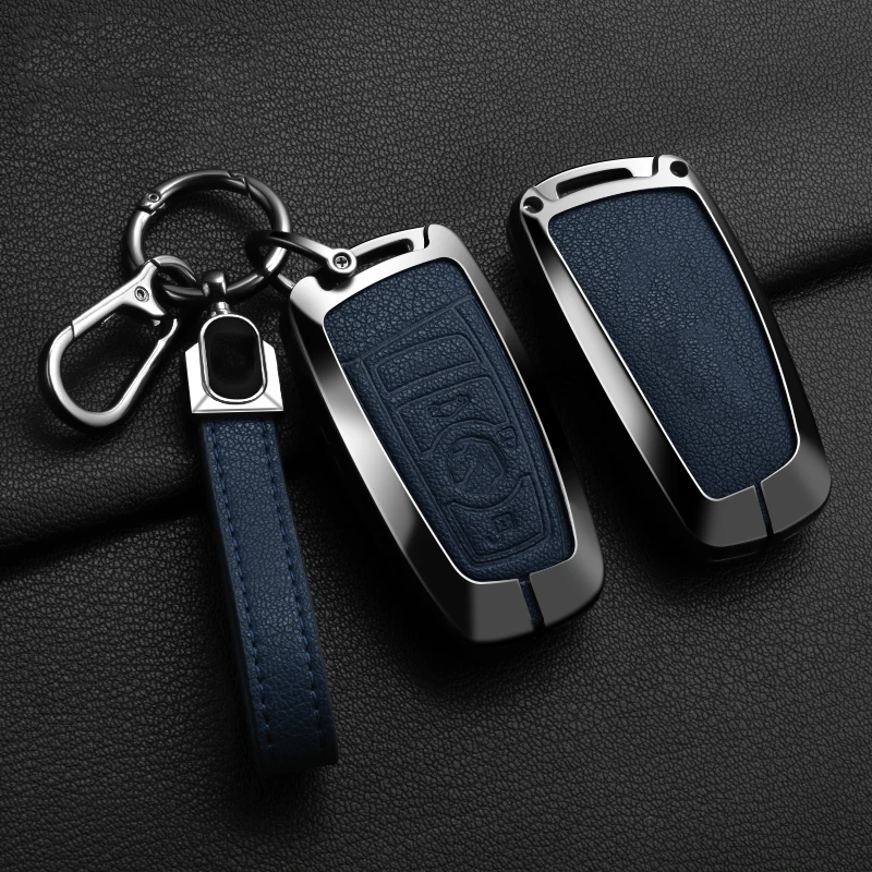 الماعز الجلود سبائك الزنك سيارة مفتاح القضية لسيارات BMW X1 X3 X4 X5 1 3 5 7 سلسلة F10 F15 F16 F20 F30 F10 F25 M3 M4 M5 سيارة حافظة مفتاح بعيد #3