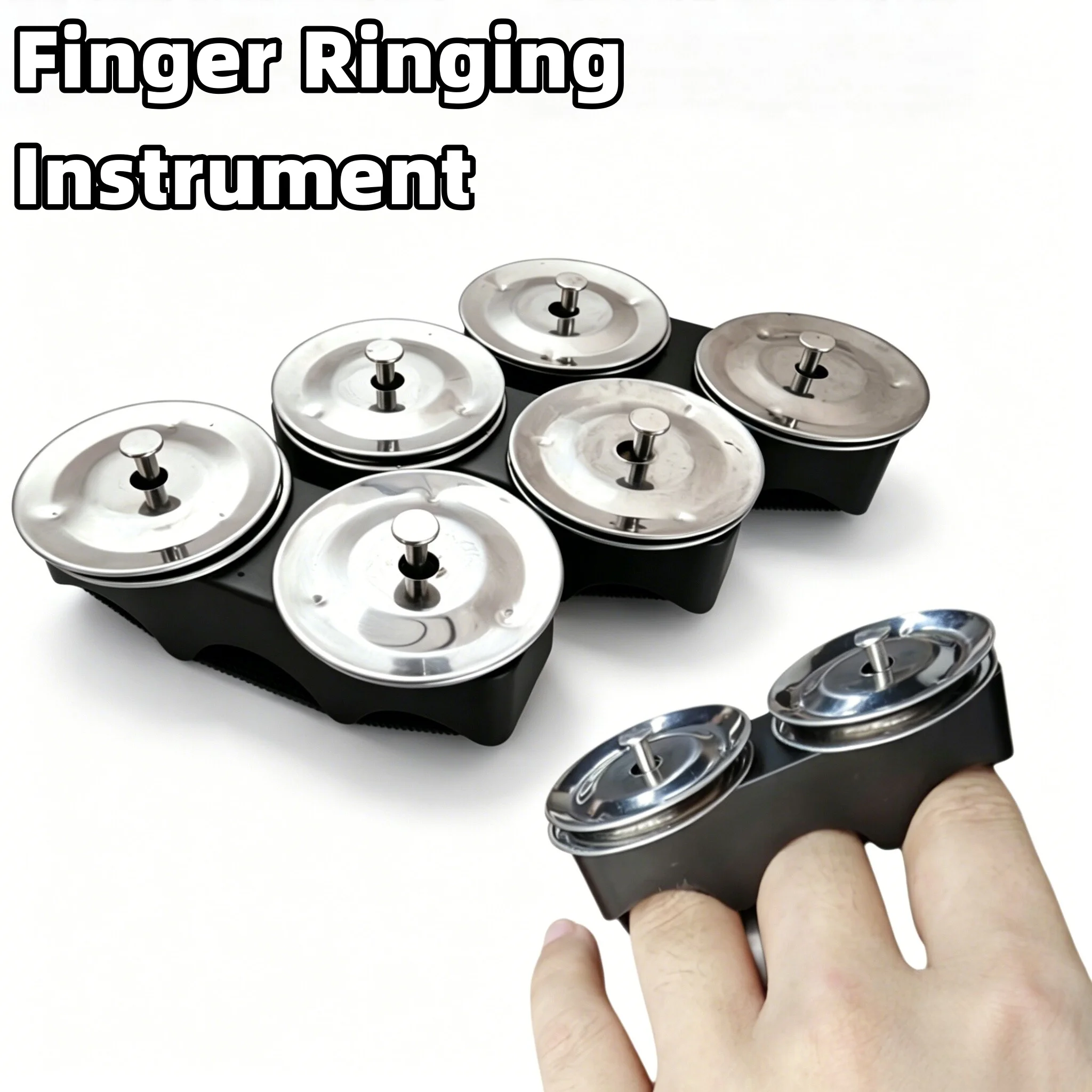 Adjustable Finger Mounted Metal Jingle Bell Percussion Instrument For Box Drum Bongo Drum Live Stage Rhythm Accompaniment Supply