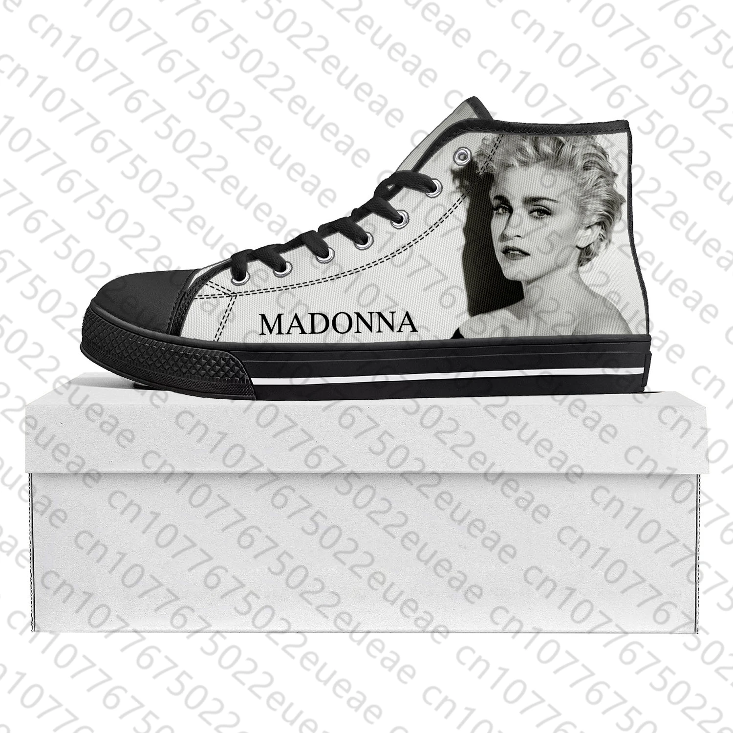 Madonna pop rock singer disco fashion High Top High Quality Sneakers Mens Womens Teenager Canvas Sneaker Couple Shoe Custom Shoe