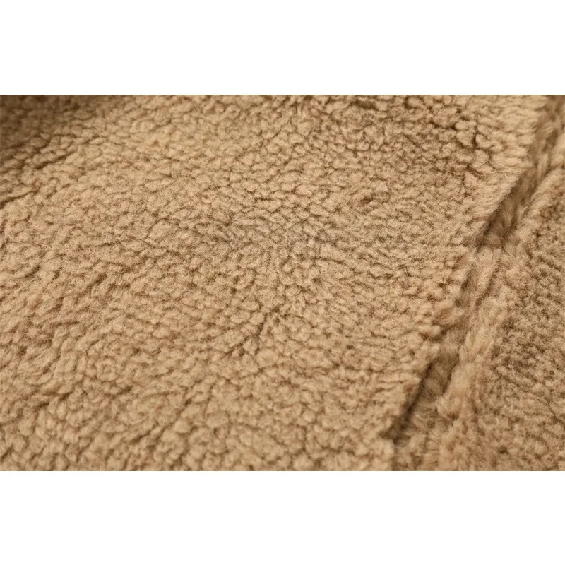 Outono inverno novo feminino engrossado quente dupla face jaqueta curta casaco marrom feminino