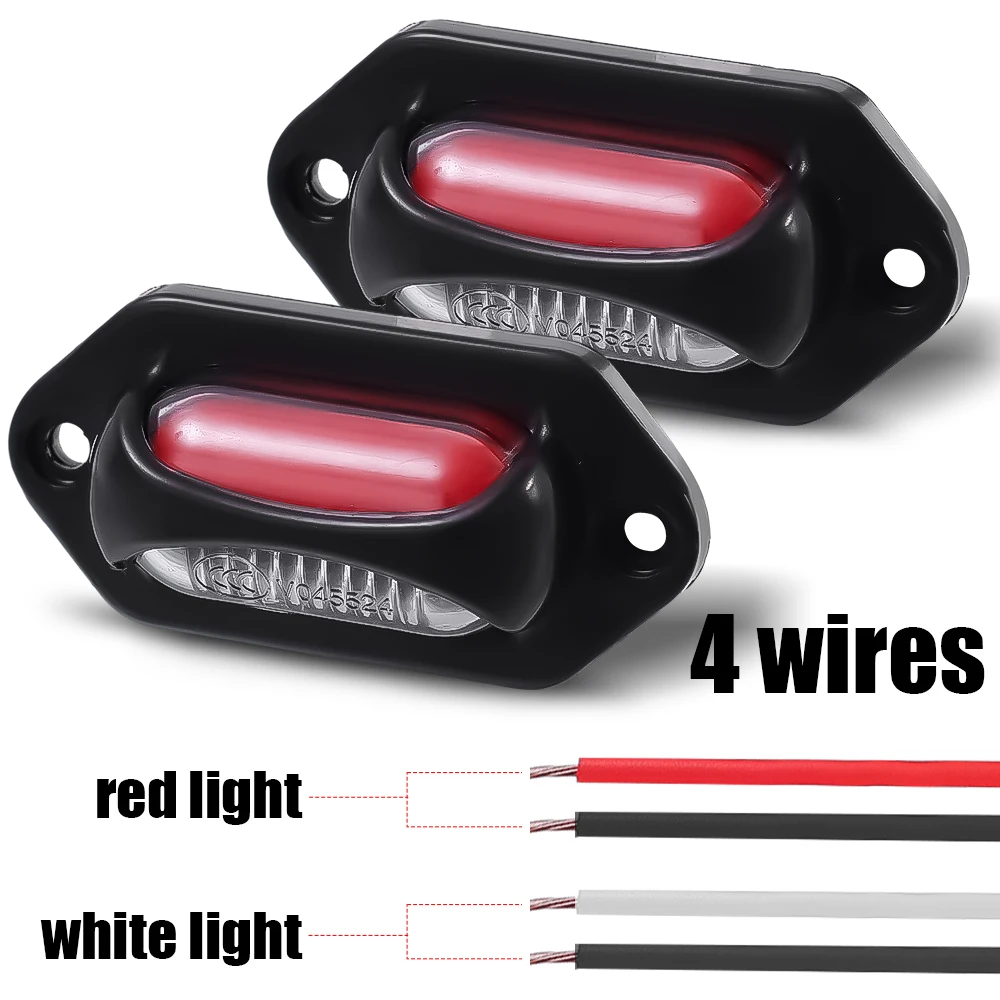 10Pc 12V 24V LED 번호판 빛 크롬 번호판 빛 오토바이 RV 캐러밴 트럭 트럭 트레일러 플레이트 조명