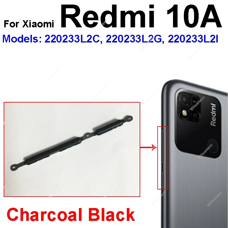 For Xiaomi Redmi 10 10A 10C 4G 5G Power Volume Side Buttons On OFF Power Button Volume Up Down Control Side Keys Repair Parts