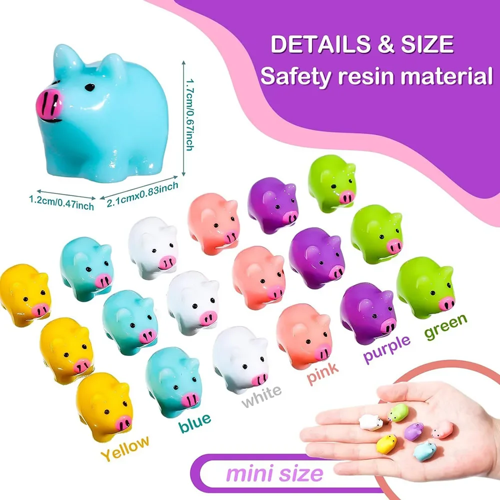 Mini Resin Pig Miniature Piggy Figures Garden Landscape Dollhouse Aquarium Potted Plant Room Decorations DIY Party Toys