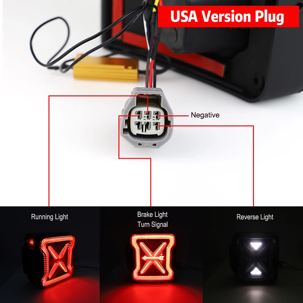 LED Tail Lights for Jeep Wrangler JK JKU 2007-2017 Unique X Shaped Design Smoked Lens