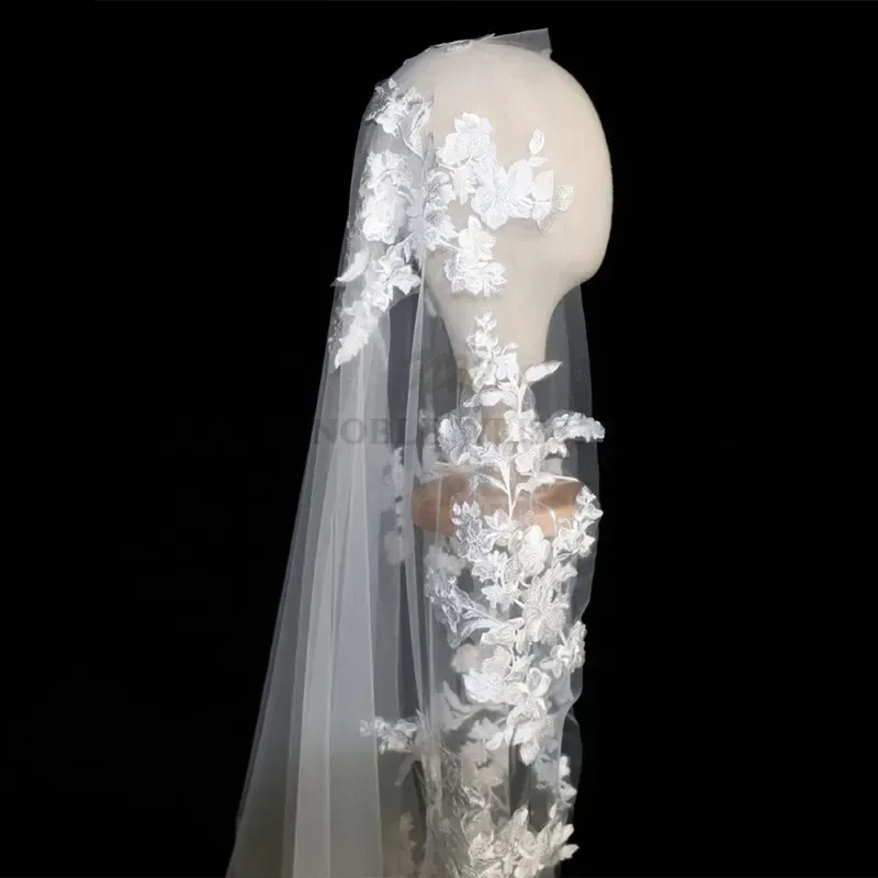 Velo da sposa lungo con applicazioni in pizzo Lunghezza cattedrale Veli da sposa lussuosi Velo da sposa Accessori da sposa personalizzati