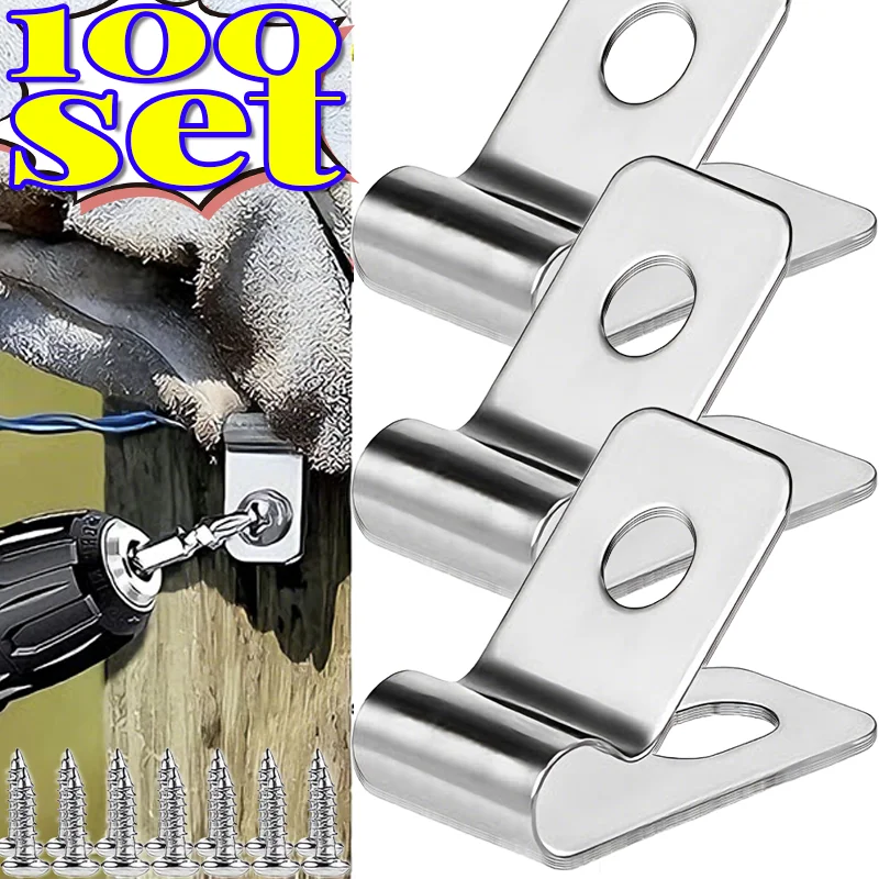 304 Stainless Fencing Clips Screws Secure Rust Resistant Cast Grips Wire Rope Vineyard Trellises Agricultural Fencing Accessory