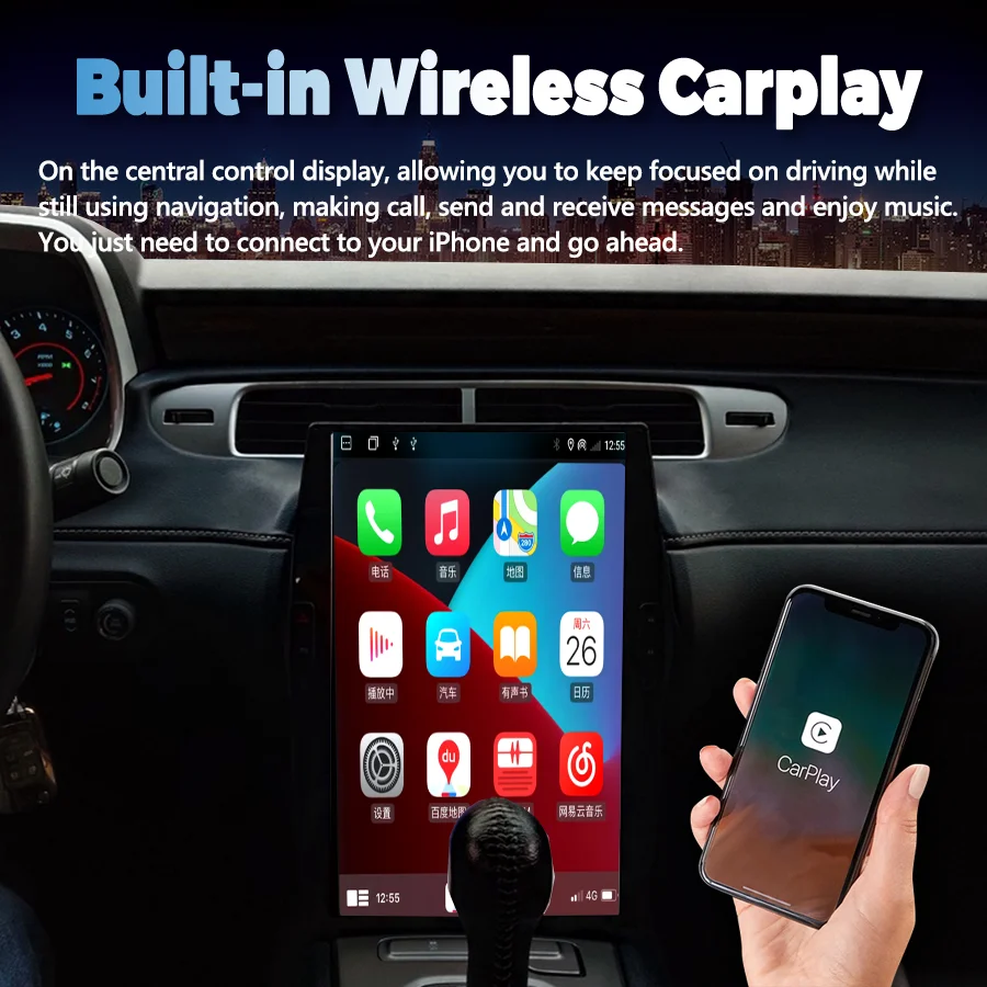 Android Touch Screen 14.5’’ Split Screen Function For Chevrolet Camaro 2010-2015 Bluetooth Handsfree Call Multimedia Auto Stereo