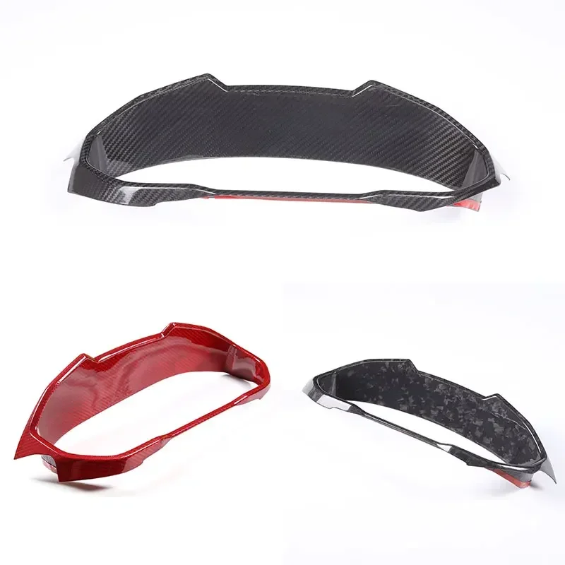 สําหรับLamborghini URUSจริงแห้งคาร์บอนไฟเบอร์แดชบอร์ดแผงกรอบฝาครอบสติกเกอร์Trimการปรับเปลี่ยน 2018 2019 2020 2021 Accessorie