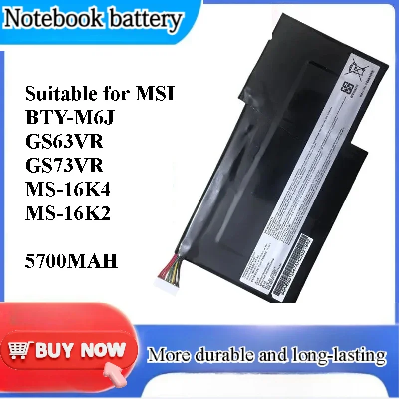 [NEW] for MSI BTY-M6J GS63VR GS73VR MS-16K4 MS-16K2 Notebook Battery Li-ion Laptop Power Supply