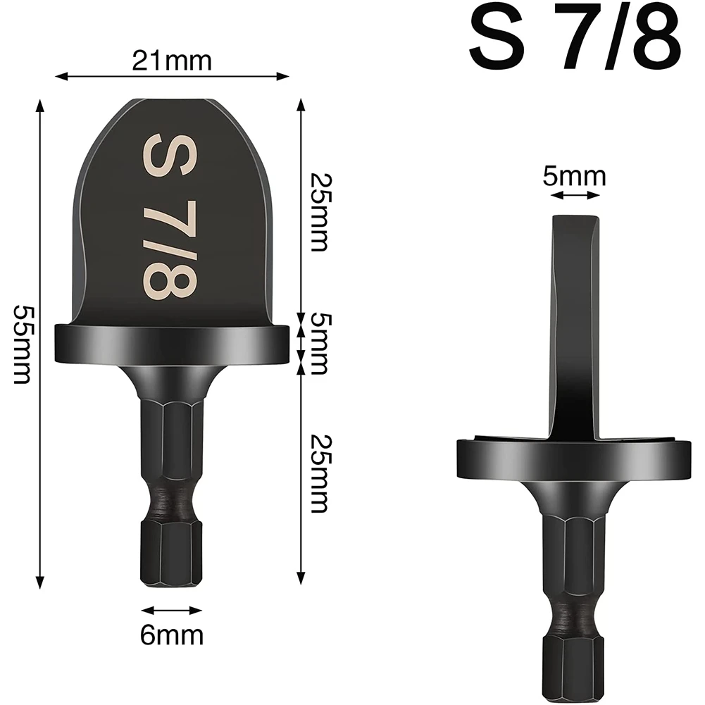 6 Pcs Hex Handle Air Conditioner HVAC Tools Multifunction Manual Bearing Steel Swaging Tool Drill Bit Set