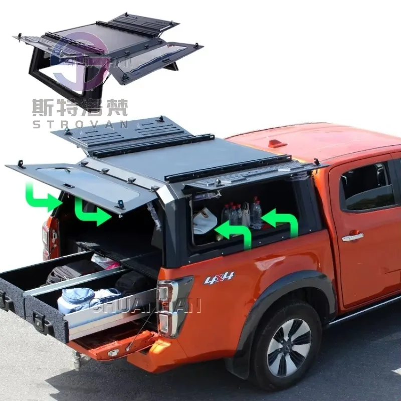 

Высококачественный алюминиевый кунг STLF для пикапов, кемпер-кунг Dmax для Isuzu Double Cab, жесткая крыша 2016+