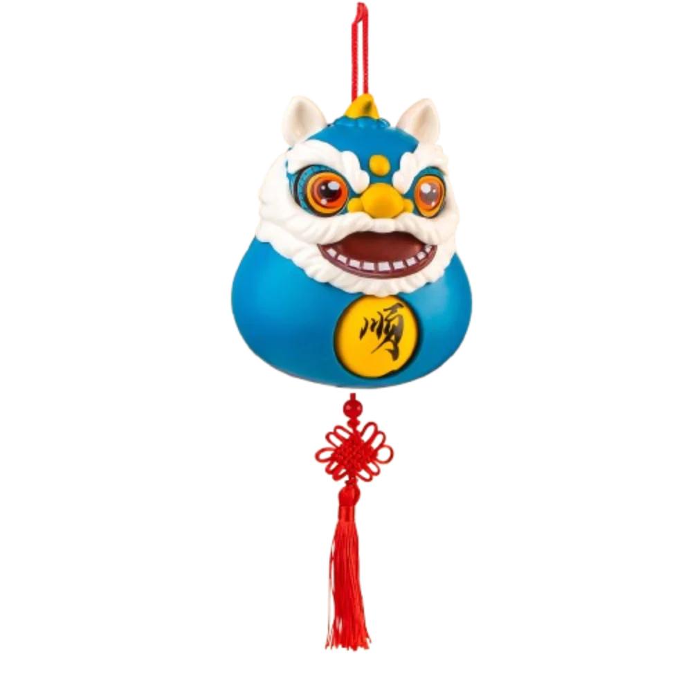 

With Keychain Lion Dance Bell Decoration Plastics Chinese Style Text Change Face Keychain Mini With Tassel/Bell
