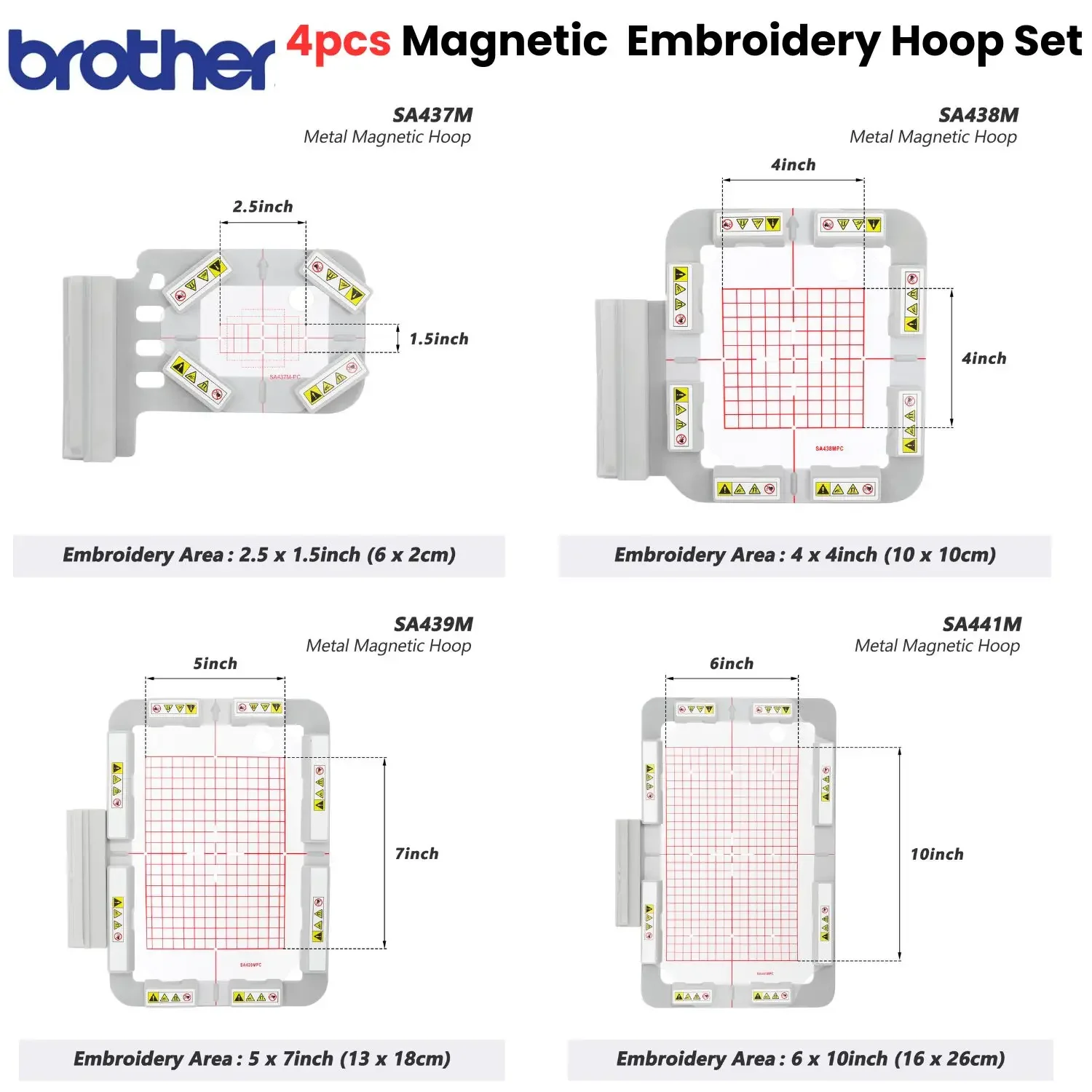 

New Metal Magnet Frame for Brother Inno-vis NQ1700E XJ2 V3 V5 V7 VM5200 NQ1700E NQ1600E NQ3600D Embroidery Machines