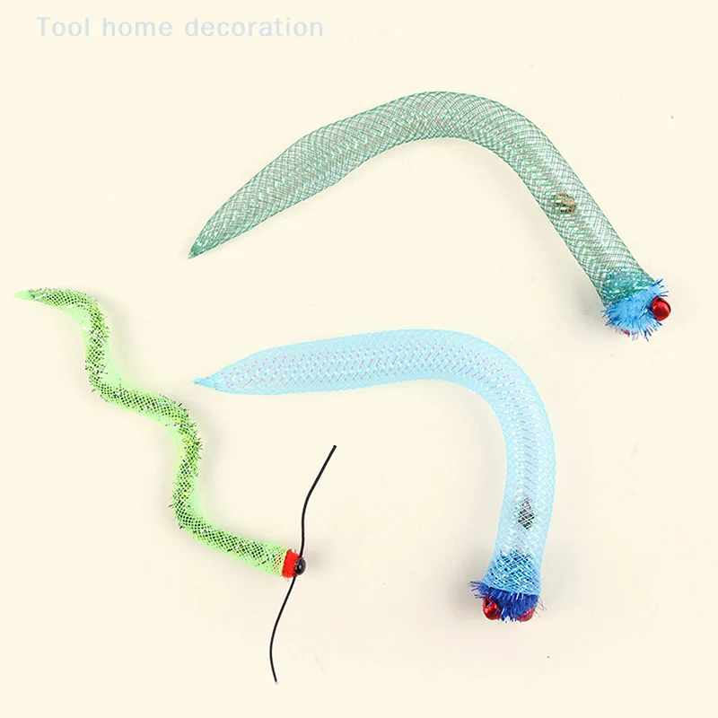1/2Pcs จําลองแมลง Caterpillar ฤดูใบไม้ผลิของเล่นยืดหยุ่น Cat Teasing Stick เปลี่ยนเล่น Interactive ของเล่นสนุก PET Supplies